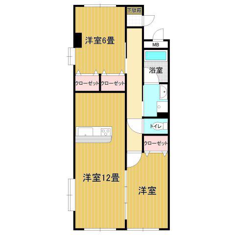 ファーストイン荒木(2LDK/2階)の間取り写真