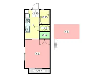 コーポフルサワ(1K/1階)の間取り写真