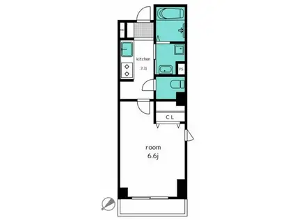 QUARTET YS (1K/2階)の間取り写真