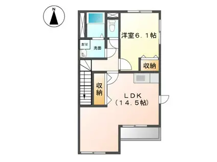 セントラル ベルノ(1LDK/2階)の間取り写真