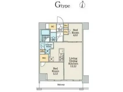 クレストコート中野富士見町(1LDK/4階)の間取り写真