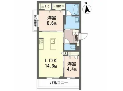 シャーメゾンソフィア南(2LDK/2階)の間取り写真