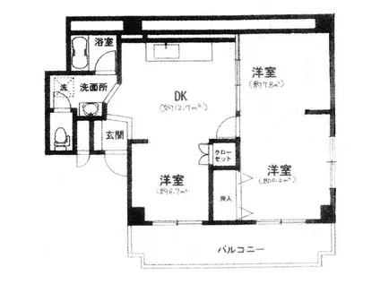 横須賀サンハイツ(2LDK/4階)の間取り写真