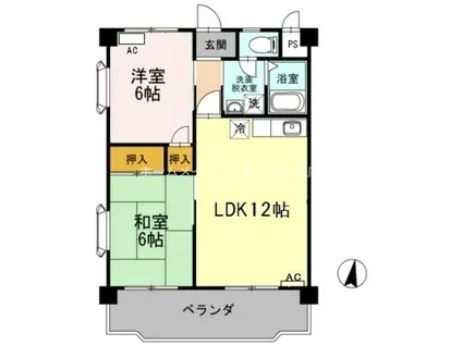 ヴィンテージ本多 III(2LDK/3階)の間取り写真