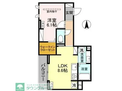 D-SERENO富士見町(1LDK/2階)の間取り写真