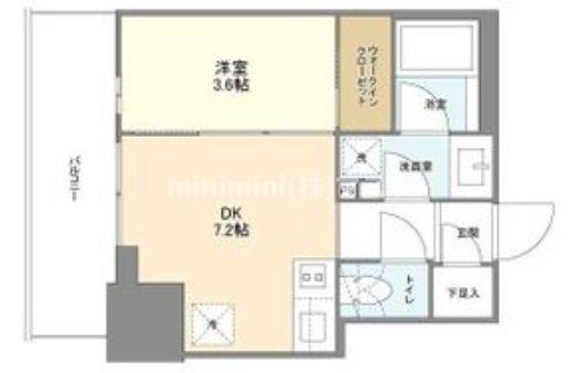 ルフォンプログレ堺筋本町タワーレジデンス(1DK/5階)の間取り写真