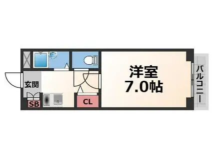 ヴィブレハイム(1K/3階)の間取り写真