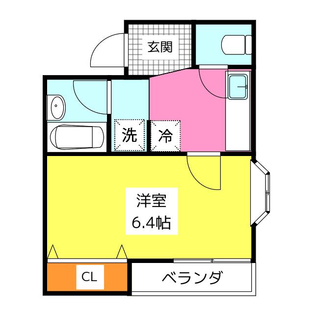 ドリームクローバー(1K/1階)の間取り写真