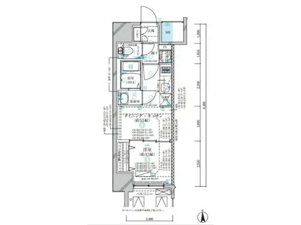 ディアレイシャス名古屋中村公園(1DK/10階)の間取り写真