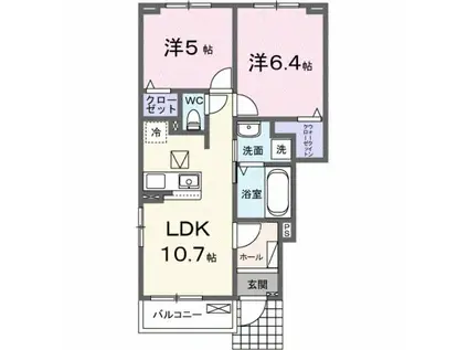 セイバリー あかね(2LDK/1階)の間取り写真