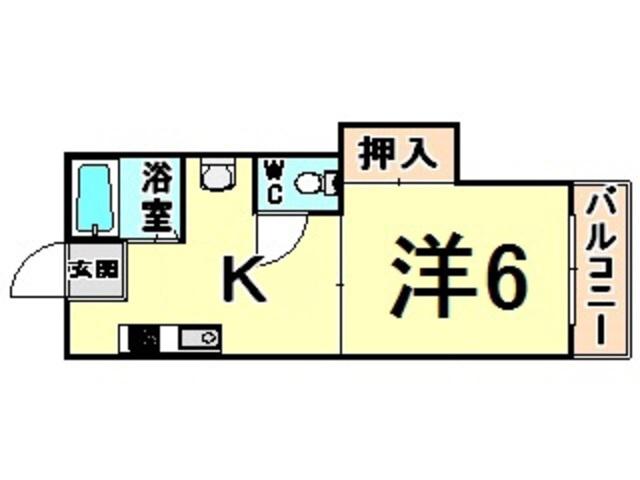 ハイツ南苑荘III(1K/3階)の間取り写真
