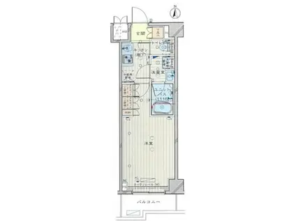 ルーブル川崎中丸子参番館(1K/2階)の間取り写真