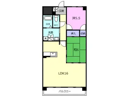 佳千ビルIII(2LDK/2階)の間取り写真