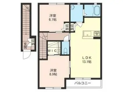 シャーフ・ベルクII(2LDK/2階)の間取り写真