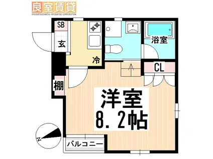 リンデンバウムJ5 B棟(1K/3階)の間取り写真