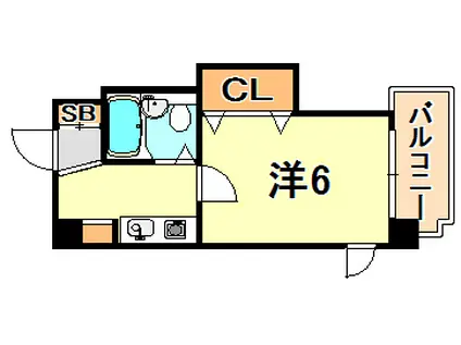 ロマネスク六甲(1K/2階)の間取り写真
