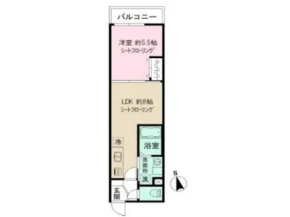 Jブラン綾瀬(1LDK/1階)の間取り写真