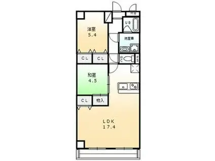 ミレニアム八田(2LDK/3階)の間取り写真