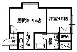シュテルンハイム(1DK/1階)の間取り写真