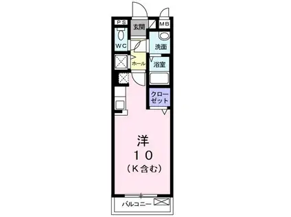 セリシール(ワンルーム/1階)の間取り写真