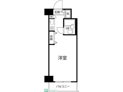 TS GARDEN新丸子(ワンルーム/2階)の間取り写真