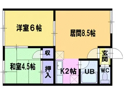 シティハイム高橋(2LDK/2階)の間取り写真