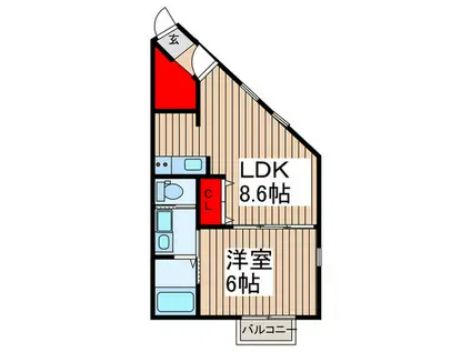 COSMO VILLA KASUKABE(1LDK/1階)の間取り写真