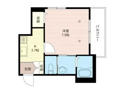 プリエール池上(1K/1階)の間取り写真