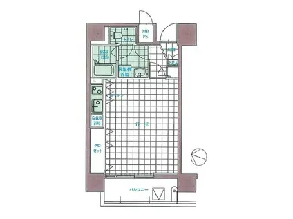 ヴィータローザ横浜吉野町(ワンルーム/4階)の間取り写真