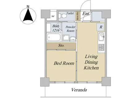 ジュネス練馬(1LDK/5階)の間取り写真