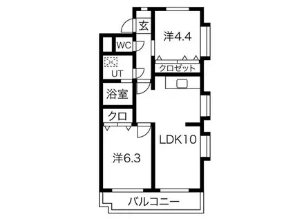 モールセゾン大森(2LDK/4階)の間取り写真