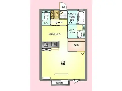 ラシュール(ワンルーム/1階)の間取り写真