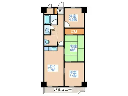 マンションブリッチ(3LDK/3階)の間取り写真