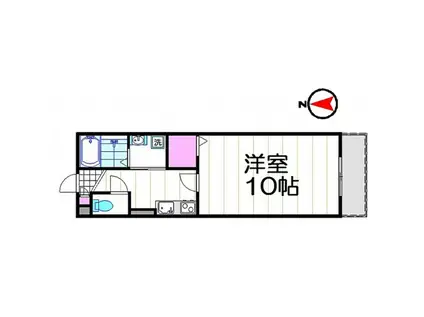 シュン・カーサ(1K/2階)の間取り写真