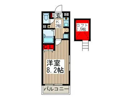 SK-COURTIV(1K/8階)の間取り写真