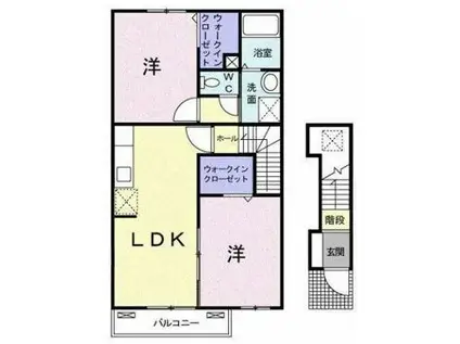 ベルグ29 I(2LDK/2階)の間取り写真