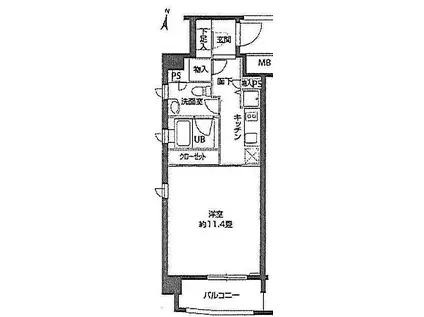 ニューシティアパートメンツ亀戸(1K/5階)の間取り写真