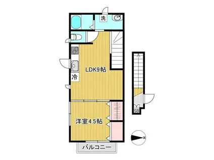 ADDRESS OKUSAWA(1LDK/2階)の間取り写真