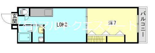 TRESORIII(1LDK/2階)の間取り写真