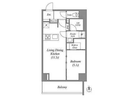 JPNOIE上町台龍造寺(1LDK/3階)の間取り写真