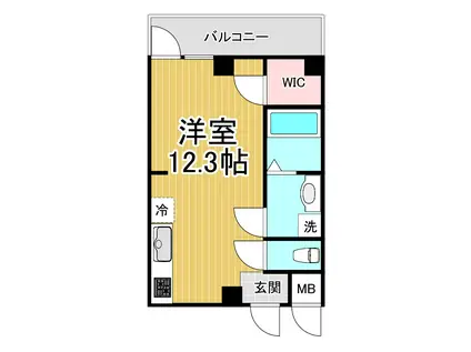 ELEGANTE宝塚(ワンルーム/2階)の間取り写真