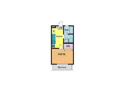 ラポール鶴巻(1K/2階)の間取り写真