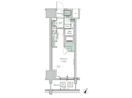 ONE ROOF RESIDENCE TAMACHI(ワンルーム/9階)の間取り写真