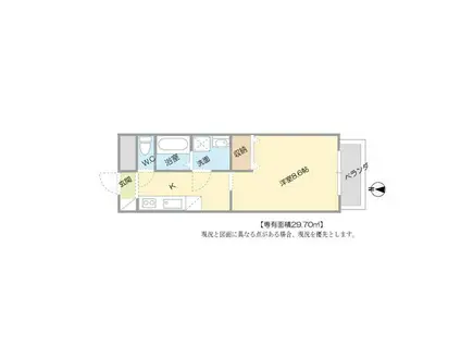 津ノ井アヴェニュー(1K/2階)の間取り写真