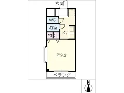 ネオカーサMAKI(1K/2階)の間取り写真