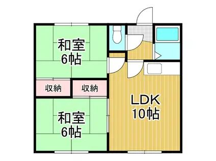 コーポサンフラワー(2LDK/2階)の間取り写真