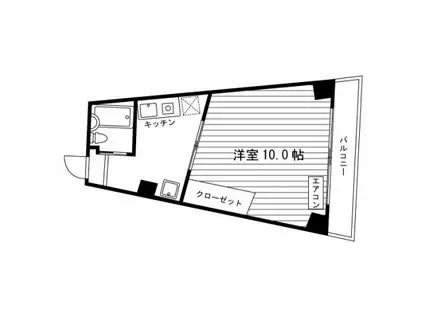 クレセント一乗寺(ワンルーム/5階)の間取り写真