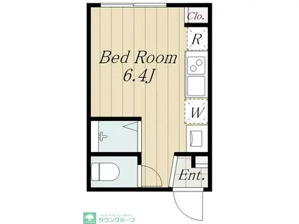 フェリーチェ代々木上原A(ワンルーム/1階)の間取り写真