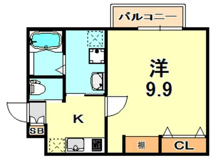 エヌエムサンカンテキャトフA棟(1K/2階)の間取り写真