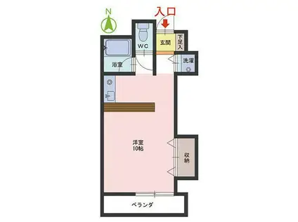 メゾンDEフェニックス(ワンルーム/2階)の間取り写真